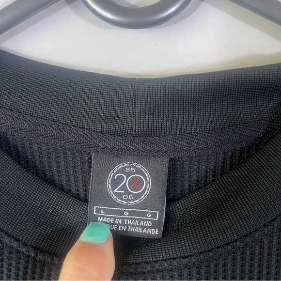 Nike Air Jordan Ribbed Long Sleeve Black White Size Large - Picture 7 of 9